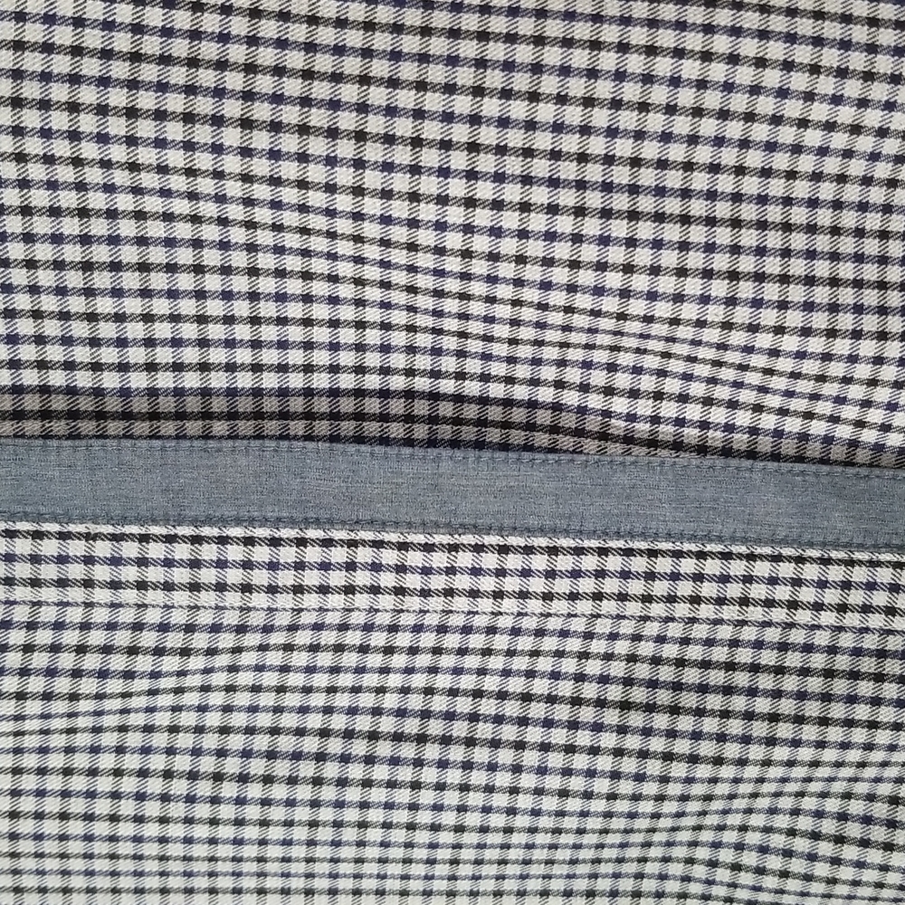 Theory Tiny Check Plaid Collared Button Up Chambr… - image 5